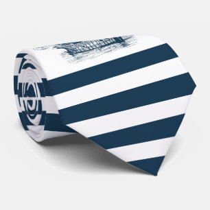 Blue & white stripes nautical wind sailing boat krawatte