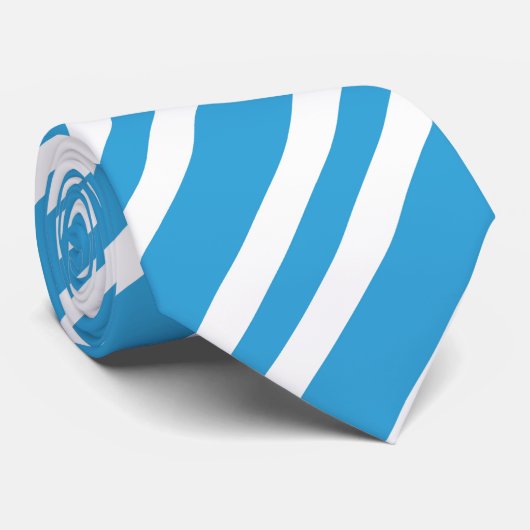 Blue White Stripes Pattern Krawatte (Gerollt)