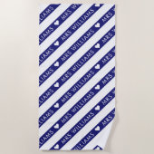 Blue & White Striping Muster Frau Bride Wedding Strandtuch (Vorderseite)