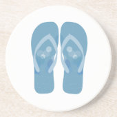 Blue White Summer Beach Flip Flops Coaster Untersetzer (Vorne)