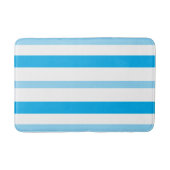 Blue White Summer Stripes Badematte (Vorderseite)