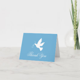 Blue & White Taube Vogel Hochzeit danke Ihnen Kart