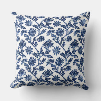 Blue White Throw Pillow Kissen
