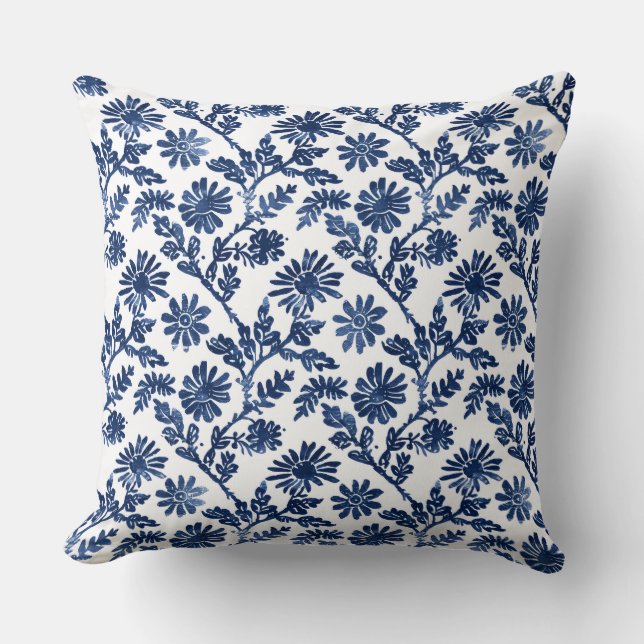 Blue White Throw Pillow Kissen (Vorderseite)