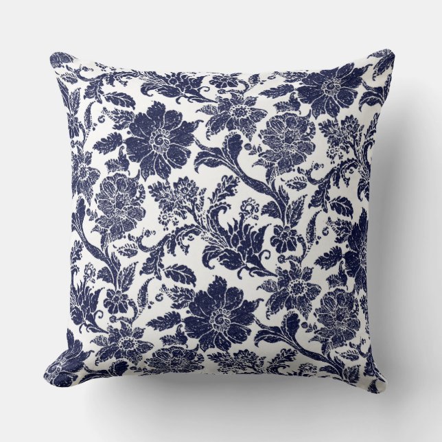 Blue White Throw Pillow Kissen (Vorderseite)