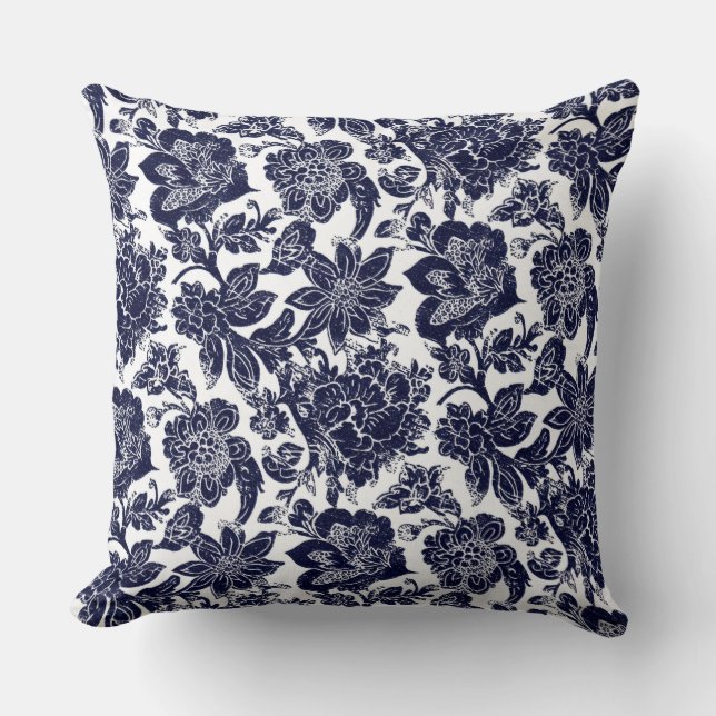 Blue White Throw Pillow Kissen (Vorderseite)