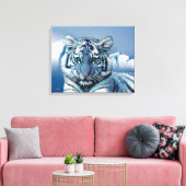 Blue White Tiger Leinwanddruck (Insitu (Wohnzimmer))