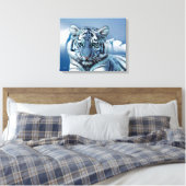 Blue White Tiger Leinwanddruck (Insitu (Schlafzimmer))