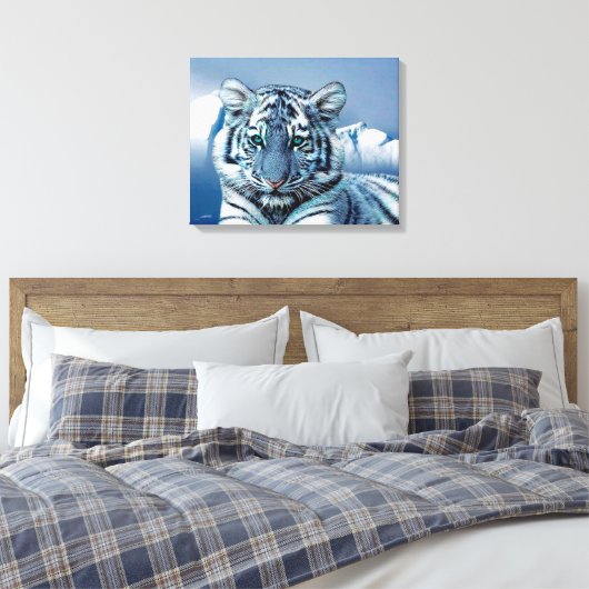 Blue White Tiger Leinwanddruck (Insitu (Schlafzimmer))