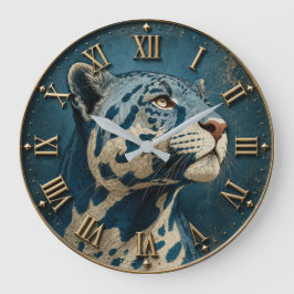 Blue White Tiger Majestic Big Cat Wildlife Große Wanduhr