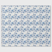 Blue White Toile Blumendusche Geschenkpapier (Flach)
