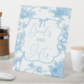 Blue White Toile de Jouy Bären Bücher und Geschenk Sockelschild (In Situ)