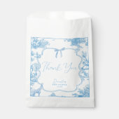 Blue White Toile de Jouy Bear Baby Dusche Geschenktütchen (Vorderseite)
