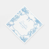 Blue White Toile de Jouy Bear Baby Dusche Serviette (Ecke)