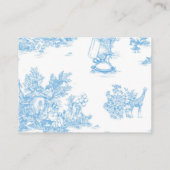 Blue White Toile de Jouy Bear Baby Shows Begleitkarte (Rückseite)