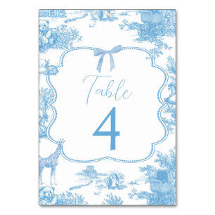 Blue White Toile de Jouy Französische Tischnummer