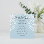 Blue & White Tree Design Bridal Dusche Einladung (Stehend Vorderseite)