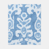 Blue & White Tribal Ikat Fleecedecke (Vorderseite)