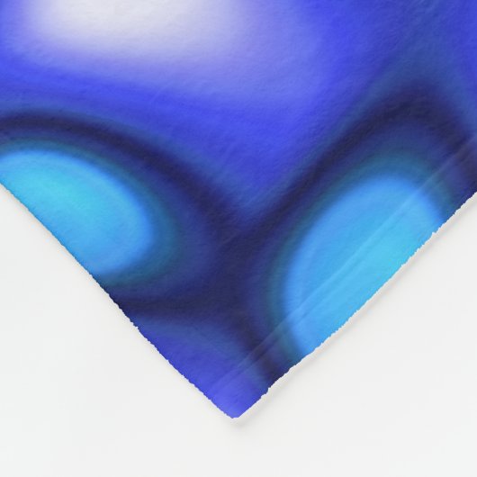 Blue & White Trippy Groovy Fine Fraktal Abstrakt Fleecedecke (Ecke)