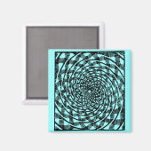 Blue & White Trippy Tunnel Magnet (Vorderseite/Rückseite)