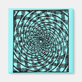 Blue & White Trippy Tunnel Magnet