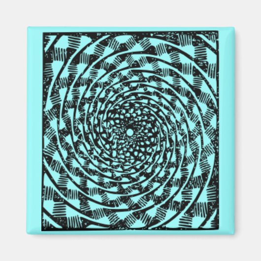 Blue & White Trippy Tunnel Magnet (Vorne)