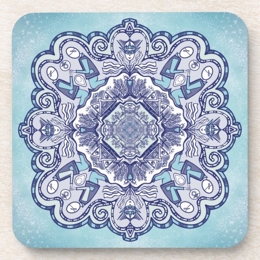 Blue White Trivet Getränkeuntersetzer (Vorderseite)