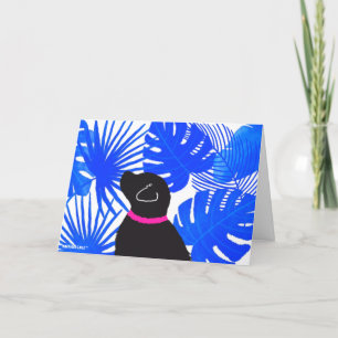 Blue White Tropical Island Yellow Dodge Card Dankeskarte