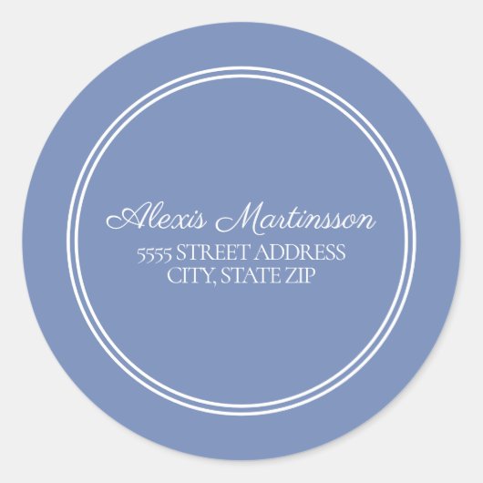 Blue White Umschlag Aufkleber Address Sticker (Vorderseite)