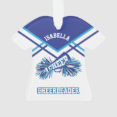 Blue, White und Light Blue Cheerleader Ornament (Rückseite)