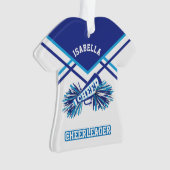 Blue, White und Light Blue Cheerleader Ornament (Vorderseite)