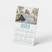 Blue & White US 2023 Foto-Kalender Sockelschild (Vorderseite)