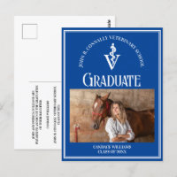 Blue White Veterinary School Foto Abschluss