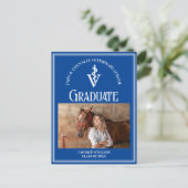 Blue White Veterinary School Foto Abschluss Postkarte (Stehend Vorderseite)