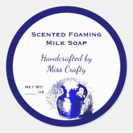 Blue White Vintag Jug Custom Soap Stickers