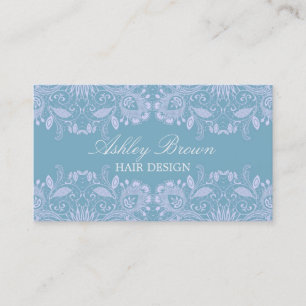 Blue & White Vintag Lace Business Card Visitenkarte