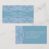 Blue & White Vintag Lace Business Card Visitenkarte (Vorne/Hinten)