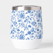 Blue White Vintage Floral Toile Pattern (Rückseite)