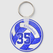 Blue White Volleyball-Taschenspielerin Jersey Numm Schlüsselanhänger (Rückseite)