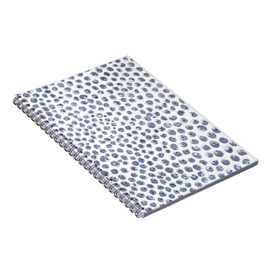 Blue White Watercolor Blueberry Fruit Notebook Notizblock (Rechte Seite)