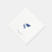 Blue & White Watercolor Botanische Hochzeit Napkin Serviette (Ecke)