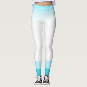 Blue & White Watercolor Look Chic Lounge Gym Leggings