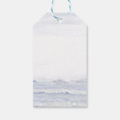 Blue White Watercolor Nautical Beach Hochzeit Geschenkanhänger (Rückseite)