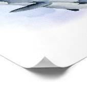 Blue White Watercolor Orca Killer Whale Poster (Ecke)