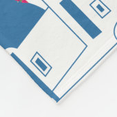 Blue & White Watercolor Santorini Griechenland Fleecedecke (Ecke)