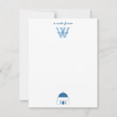 Blue & White Watercolor Santorini Griechenland Mitteilungskarte (Vorderseite)