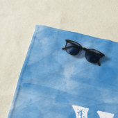 Blue & White Watercolor Santorini Griechenland Mon Strandtuch (Beispiel)