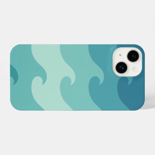 "Blue & White Wave Minimalist Phone Case – Calm  iPhone Hülle (Rückseite (Horizontal))
