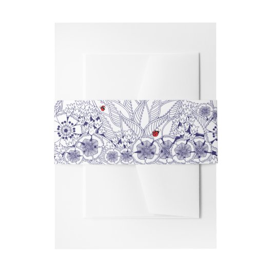 Blue White Wedding Einladungsbanderole (Vorderseite Beispiel)