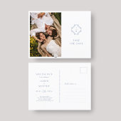 Blue & White Wedding Mit Monogramm Hochzeit Ankündigungspostkarte